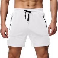 mens summer beach shorts casual elastic waist athletic gym jogger with pockets logo