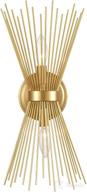 🌞 mid-century modern brass 2-light vanity wall sconce lamp with starburst design - sunburst sconce for artistic decor логотип