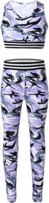 img 4 attached to TiaoBug Athletic Leggings Tracksuit Gymnastic Girls' Clothing : Active