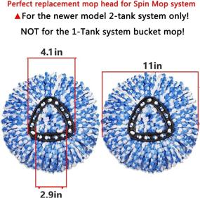 img 1 attached to 🧹 Spin Mop Replacement Heads Microfiber Refills (6 Pack) for EasyWring RinseClean 2 Tank System