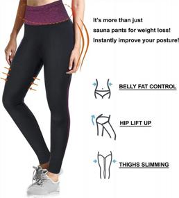 img 2 attached to Neoprene Capri Leggings For Women - High Waist Sweat Pants For Slimming And Weight Loss With Zipper Pocket From TrainingGirl