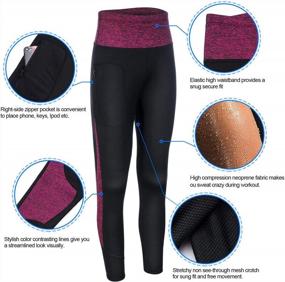 img 1 attached to Neoprene Capri Leggings For Women - High Waist Sweat Pants For Slimming And Weight Loss With Zipper Pocket From TrainingGirl