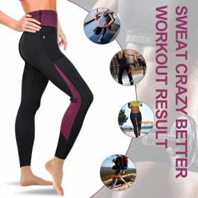 img 3 attached to Neoprene Capri Leggings For Women - High Waist Sweat Pants For Slimming And Weight Loss With Zipper Pocket From TrainingGirl