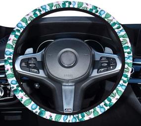 img 1 attached to Mayco Bell Women's Cute New Flower Steering Wheel Cover (Succulent) - Elevate Your Driving Experience with Floral Elegance