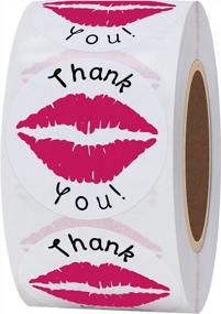img 4 attached to 300 Pink Kissing Lips Envelope Seals Stickers - Hybsk Thank You Roll