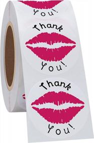 img 1 attached to 300 Pink Kissing Lips Envelope Seals Stickers - Hybsk Thank You Roll