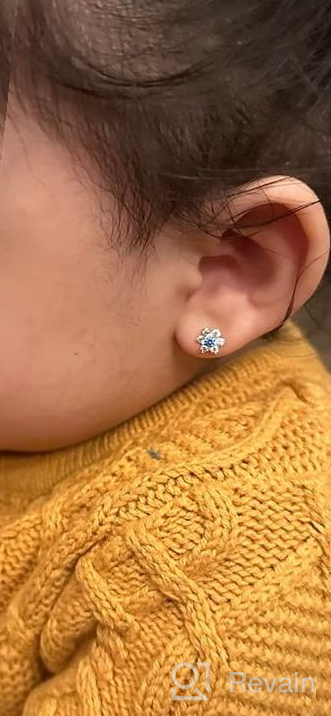img 1 attached to 12 Color Options - 14k Yellow Gold Flower Stud Earrings with Secure Screw Back Closure review by Brittany Jones