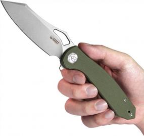 img 1 attached to KUBEY Drake KU310 Gentleman'S Folding Knife With D2 Blade And G10 Handle, 7.87" Length, Reversible Deep Carry Clip - Ideal For EDC, Outdoor Activities, Hiking, And Hunting (Green)