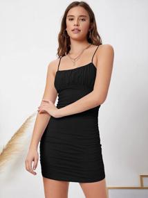 img 2 attached to Flaunt Your Curves With This Gorgeous Verdusa Ruched Mini Cami Bodycon Dress For Women