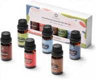 airthereal aromatherapy essential oils gift set - 6 scents, 100% pure natural for bergamot, calm relaxing, happiness blend, ocean, rosewood & serenity sleep logo