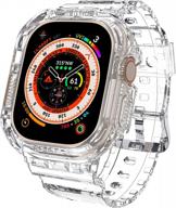 goton для apple watch ultra band 49 мм, apple watch ultra 49 мм с защитным чехлом-бампером, кристально чистый мягкий спортивный ремешок для браслета аксессуары для iwatch ultra 49 мм логотип