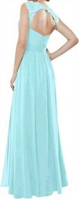 img 3 attached to Women'S Long Lace Prom Dress Evening Gown For Wedding Bridesmaid Chiffon A-Line Formal Gown