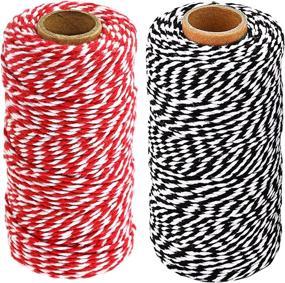 img 4 attached to 🎁 Christmas Cotton Twine String: 328 Feet Holiday Cord for Unique Gift Wrapping