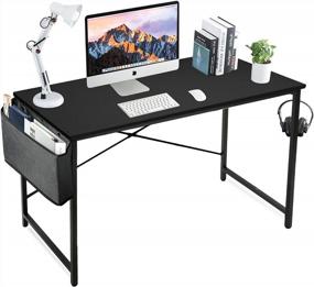 img 4 attached to Compact And Stylish Wood Desk For Home Office And Study - LUFEIYA Small Computer Writing Table In Black