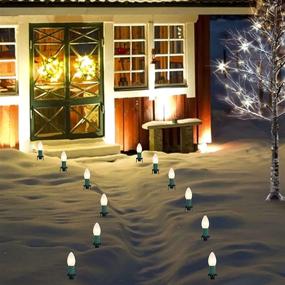img 3 attached to Осветите свой праздничный декор на открытом воздухе с помощью Joiedomi 15.75Ft 12 Christmas C9 Pathway String Lights в теплом белом цвете для очаровательного Рождества