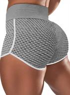 high waist butt lifting shorts with mesh sides and drawstring - perfect for workout, athletic and sports activities - women's sidefeel shorts logo