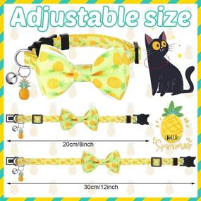 img 3 attached to 🐱 Adorable 6-Piece Cat Collar Set: Removable Bow Tie, Bell, Breakaway & Adjustable Summer Fruit Design Collar for Kittens (Small)