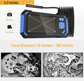 img 2 attached to Камера для осмотра Veroyi, 1080P HD Цифровая камера-бороскоп 4,3-дюймовый ЖК-экран Промышленный эндоскоп Водонепроницаемая камера-змея с картой памяти Micro SD 32 ГБ, 6 светодиодных индикаторов (16,5 футов)