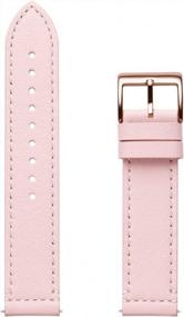 img 1 attached to WFEAGL Top Grain Leather Strap Replacement Wristband for Samsung Galaxy Watch 42mm 46mm, Samsung Gear S3 Frontier/Classic/Galaxy Watch 46mm Compatible (Pink Sand Band+Gold Buckle, 46mm)