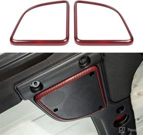 img 4 attached to Voodonala For Jeep JK Roof Top Speaker Audio Trim For 2015-2018 Jeep Wrangler JK JKU Red Carbon Fiber