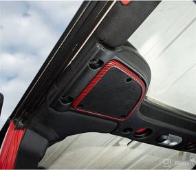 img 2 attached to Voodonala For Jeep JK Roof Top Speaker Audio Trim For 2015-2018 Jeep Wrangler JK JKU Red Carbon Fiber