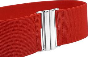 img 2 attached to BlackButterfly Elastic Stretch Waistband Vertical Women's Accessories - Belts