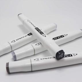 img 1 attached to Professional ADAXI 30-Color Grayscale Art Marker Set - Dual Tip, Alcohol-Based Ink Pens For Anime, Portrait Illustration & Coloring.