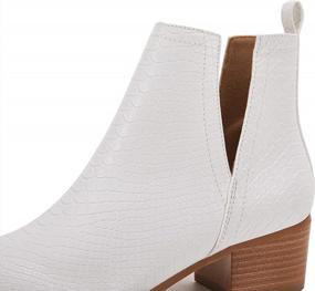 img 1 attached to Stylish And Chic LAICIGO Women'S V Cut Ankle Booties With Low Stacked Heel And Perforated Design