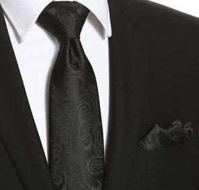 img 3 attached to 👔 KissTies Men's Black Tie Set: Essential Men's Accessories for Ties, Cummerbunds & Pocket Squares