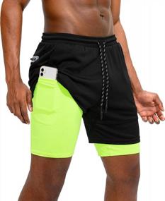 img 4 attached to Upgrade Your Workout With Pinkbomb Men'S 2-In-1 Running Shorts - Quick-Dry, Phone Pocket & Zippered Pockets Included