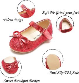 img 2 attached to 👟 Shop Now: Kiderence School Ballerina Toddler Little Girls' Shoes - Flats - Top Styles and Comfort