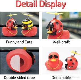 img 3 attached to 🦆 Quirky and Stylish Rubber Duck Car Decor: wonuu Cool Glasses Duck with Propeller Helmet (R-Beatle-Red)