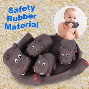 img 1 attached to LIANXIN Baby Bath Toys: Rubber Hippo Bathtub Toys for Toddlers (1-3) - Floating Bath Toy Gift Set for Infant Kids (2-4) - Perfect for Pool & Family Baths (Set of 4)