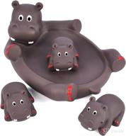 lianxin baby bath toys: rubber hippo bathtub toys for toddlers (1-3) - floating bath toy gift set for infant kids (2-4) - perfect for pool & family baths (set of 4) logo