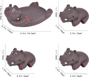 img 3 attached to LIANXIN Baby Bath Toys: Rubber Hippo Bathtub Toys for Toddlers (1-3) - Floating Bath Toy Gift Set for Infant Kids (2-4) - Perfect for Pool & Family Baths (Set of 4)