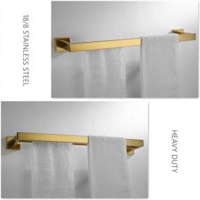 img 1 attached to Обновите свою ванную комнату с двойной вешалкой для полотенец VELIMAX Premium Brushed Gold