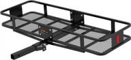 curt hitch cargo carrier - 60 x 20-inch basket with 500 lbs capacity, black steel, 2-in folding shank logo