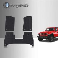 🚗 toughpro all weather floor mats accessories set compatible with 2020-2023 jeep gladiator (made in usa) - front row + 2nd row, heavy duty black rubber logo