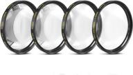 enhance macro photography with 58mm close-up filter set: +1, 2, 4, and +10 diopters - compatible with canon, nikon, sony, fujifilm, olympus, pentax, sigma, tamron cameras and camcorders логотип