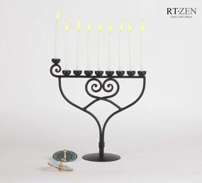 img 1 attached to Handcrafted Heart Style Hanukkah Menorah From Israel With 9 Iron Branches For All 8 Nights Of Chanukah - Elegant Blacksmith Wrought Metal Décor