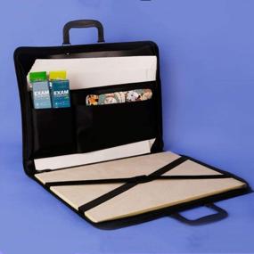 img 1 attached to TANCHEN Art Portfolio Case: водонепроницаемая сумка для хранения размером 28X20,5 дюймов с плечевым ремнем и карманом на молнии для студентов и художников.