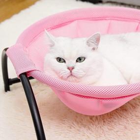 img 2 attached to Noyal Cat Hammock Bed: Elevated, Breathable, And Detachable For Indoor And Outdoor Kitty Comfort