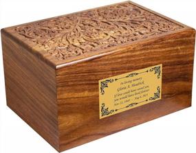 img 3 attached to Large Adult Size Personalized Wooden Engraved Cremation Urn For Human Ashes - Wood Funeral Urn