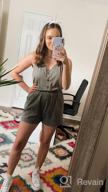 img 1 attached to 👗 YIBOCK Women's Summer Casual Short Jumpsuits: Spaghetti Strap, Button Down, V Neck, and Waist Drawstring Rompers review by Daniel Bulkley