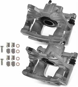 img 4 attached to Premium Rear Disc Brake Caliper Assembly with Bracket for Dodge Nitro 2007-2011, Jeep Liberty 2008-2012, Wrangler 2007-2017 (2-Pieces)