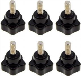img 4 attached to Upgrade Your Equipment With YXQ 5-Star Head Clamping Knob - M6X10 Thread, 25Mm Dia Base, Black Plastic (6Pcs)