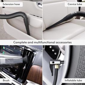 img 2 attached to 🚗 Versatile 4-in-1 Car Vacuum Cleaner with Tire Inflator and Digital Tire Pressure Gauge – Portable and Efficient!