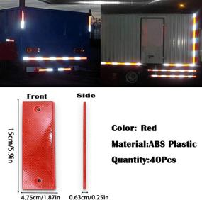 img 1 attached to 40 PCS Red Self-Adhesive Waterproof Plastic Rectangular Stick-On Reflective Tape – Hazard Caution Warning Sticker for Road Signs, Trucks, RVs, Trailers, Pickups (M-016-R)