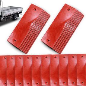 img 4 attached to 40 PCS Red Self-Adhesive Waterproof Plastic Rectangular Stick-On Reflective Tape – Hazard Caution Warning Sticker for Road Signs, Trucks, RVs, Trailers, Pickups (M-016-R)