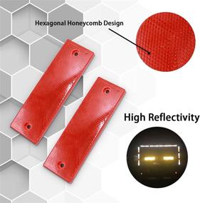 img 3 attached to 40 PCS Red Self-Adhesive Waterproof Plastic Rectangular Stick-On Reflective Tape – Hazard Caution Warning Sticker for Road Signs, Trucks, RVs, Trailers, Pickups (M-016-R)